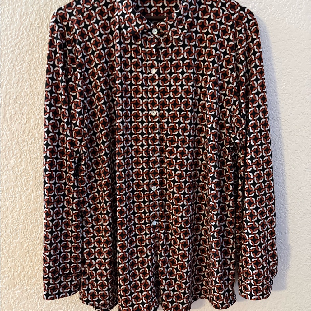 Preston & York Rust and Black Patterned Shirt‎